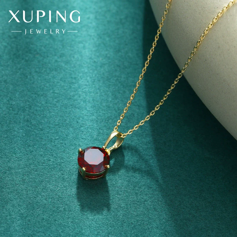 Wholesale Jewelry Alloy Ruby Geometric 14K Gold Plated Simple Cross Chain Necklace For Women - Image 2