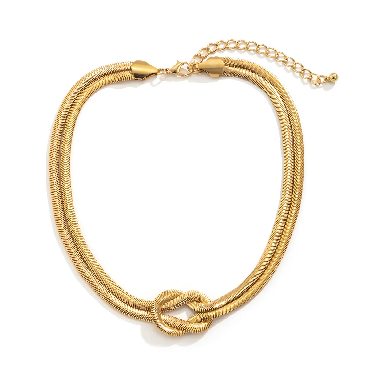 Wholesale Jewelry Alloy Snake Bone Chain Geometric Punk Hiphop Collarbone Necklace With Electroplating - Image 4