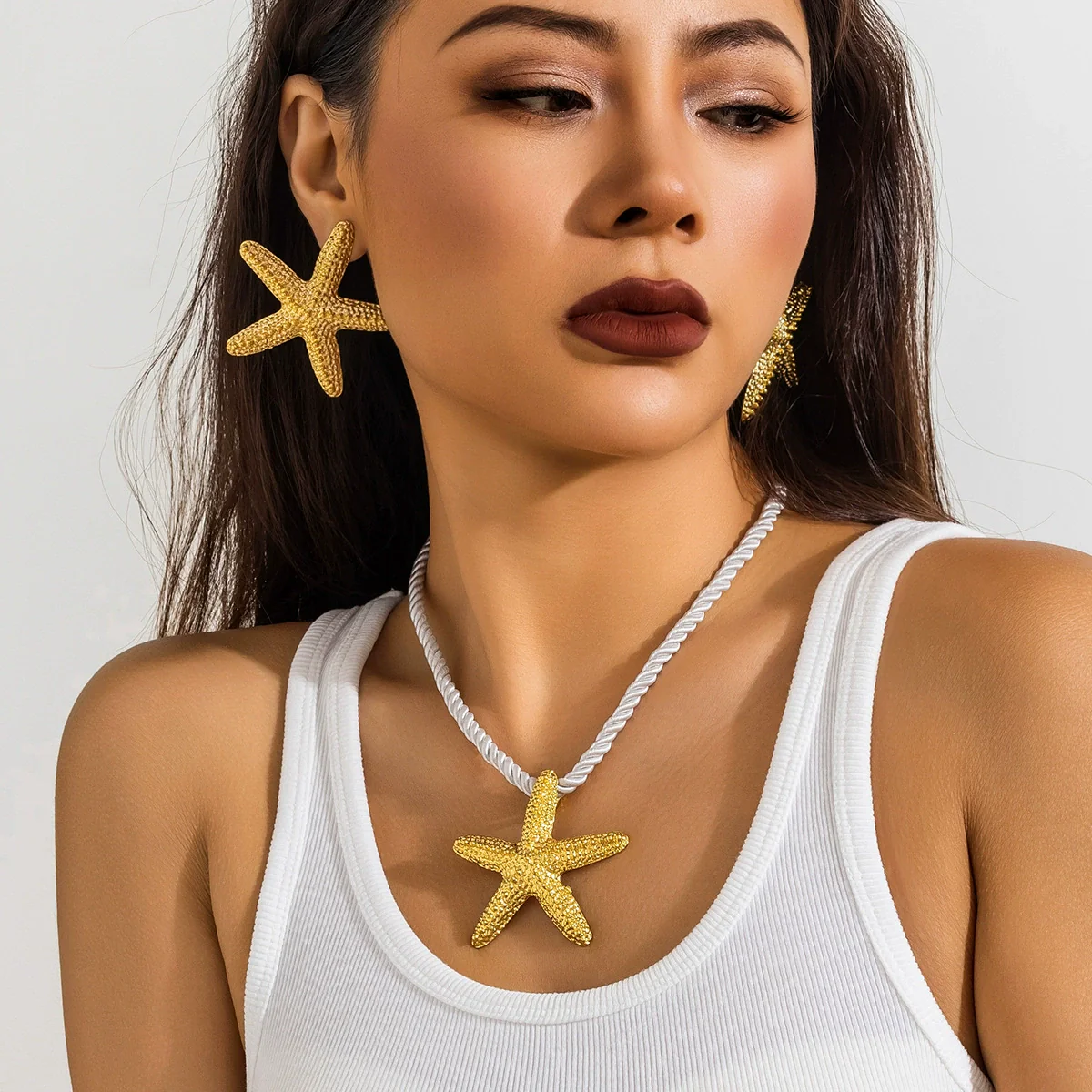 Wholesale Jewelry Alloy Star Exaggerated Handmade Pendant Necklace For Women