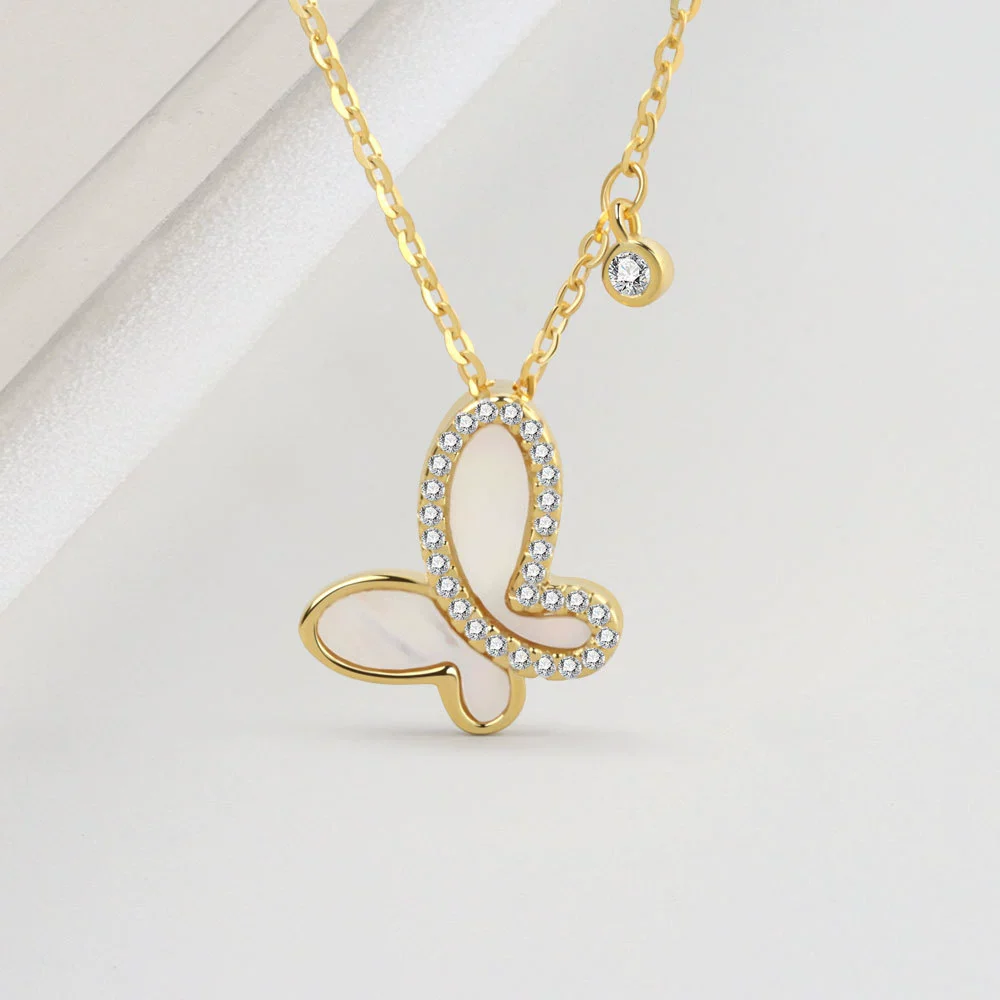 Wholesale Jewelry Animal Style Geometric 925 Sterling Silver Necklace With Microinlaid Zircon And Electroplating
