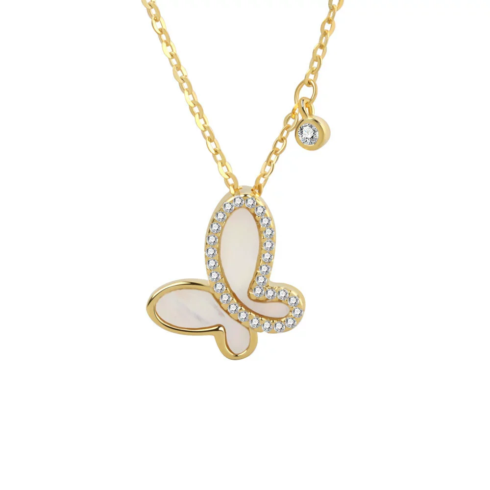 Wholesale Jewelry Animal Style Geometric 925 Sterling Silver Necklace With Microinlaid Zircon And Electroplating - Image 5
