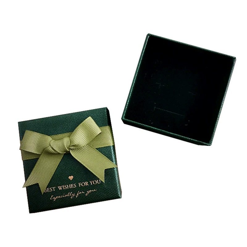 Wholesale Jewelry Box Sweet Lady Style Solid Color Wine Red Green Bow Design For Necklace Ring Earrings - Image 6