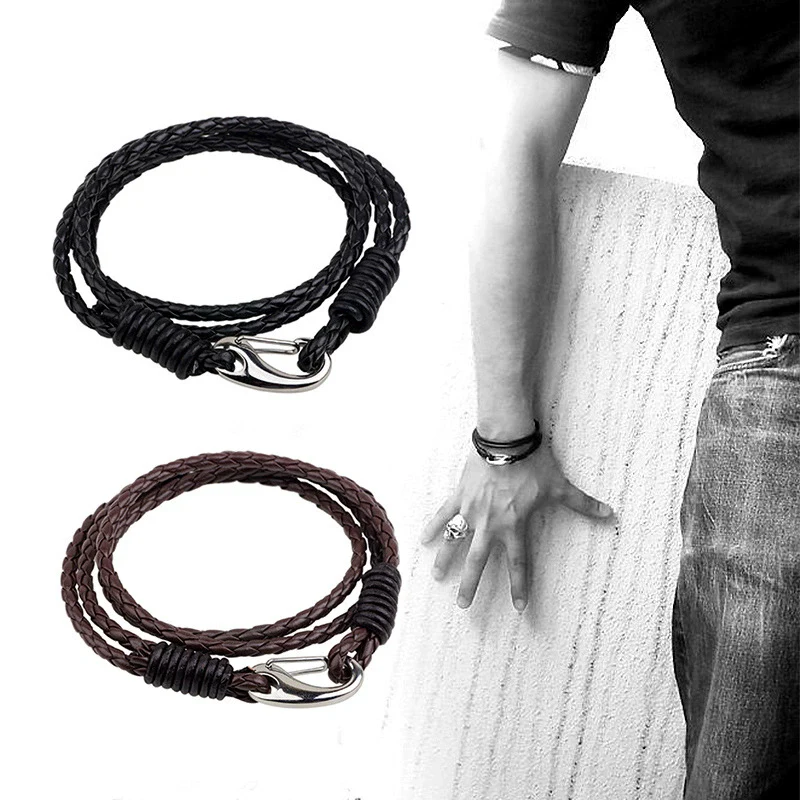 Wholesale Jewelry Bracelet Stainless Steel Snake Leather With Letters Numbers Text Electroplating For Men And Unisex - Image 2