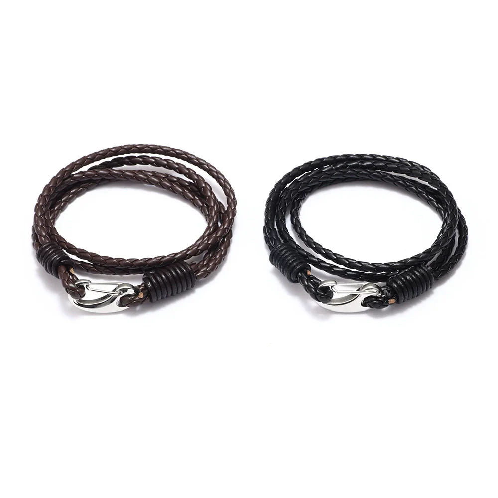 Wholesale Jewelry Bracelet Stainless Steel Snake Leather With Letters Numbers Text Electroplating For Men And Unisex - Image 5