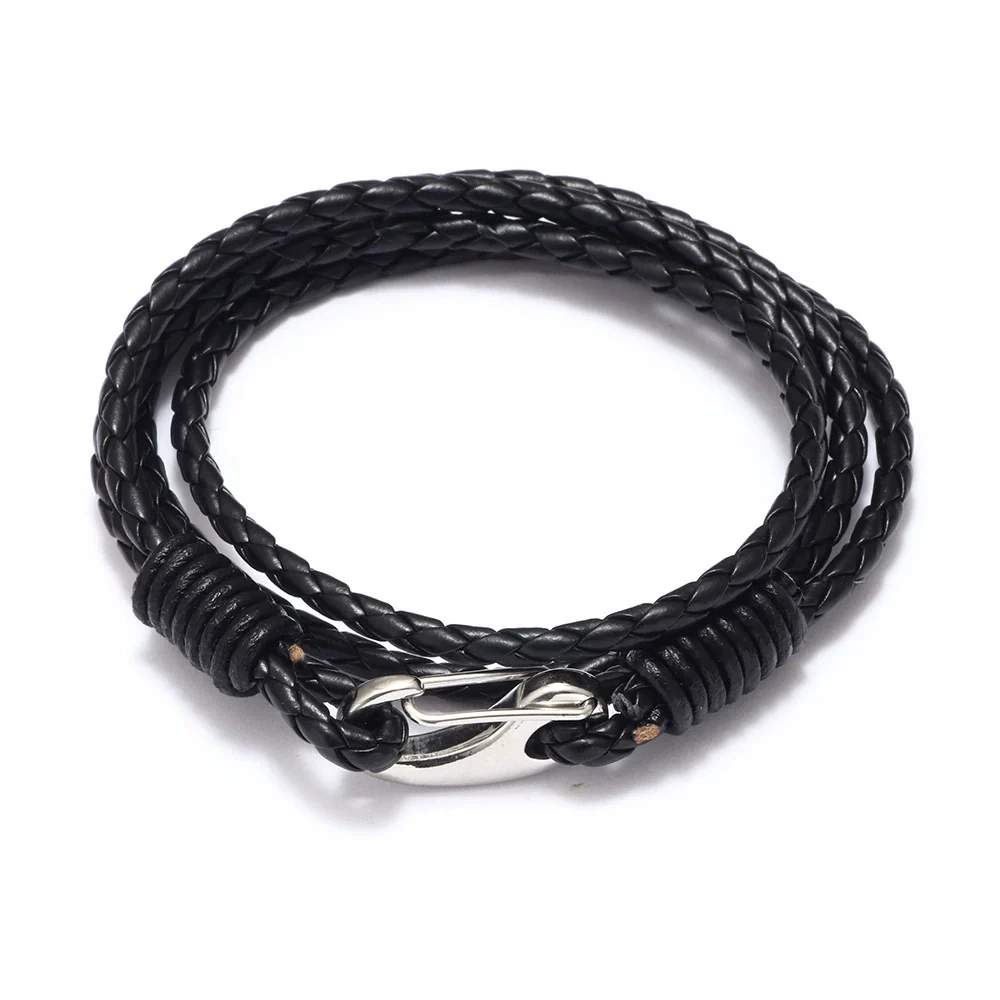 Wholesale Jewelry Bracelet Stainless Steel Snake Leather With Letters Numbers Text Electroplating For Men And Unisex - Image 6