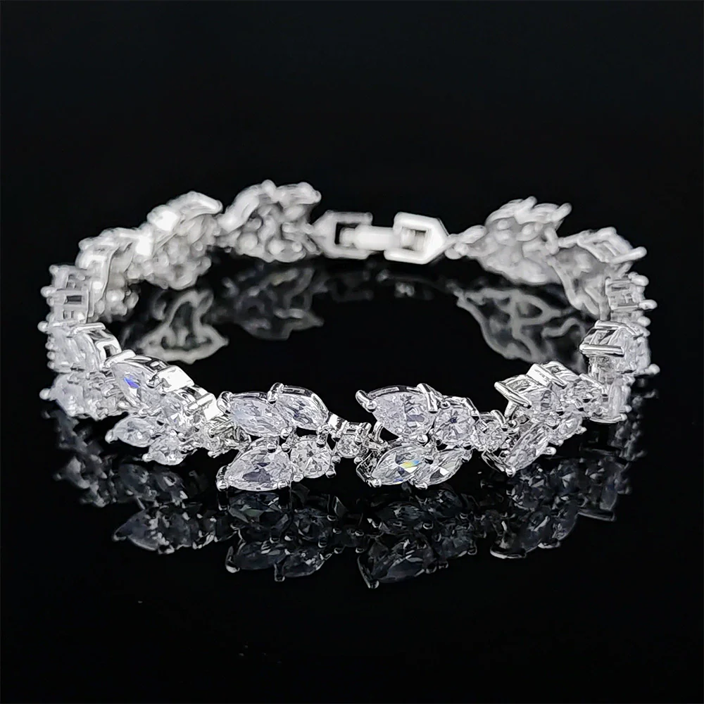 Wholesale Jewelry Bracelet Women's Copper Geometric Plant Flowers Electroplated - Image 2