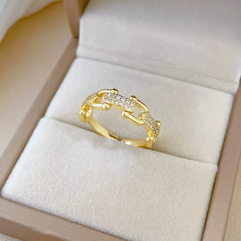 Wholesale Jewelry Brass Horseshoe Crown Cartoon Style Electroplated Ring - Image 3