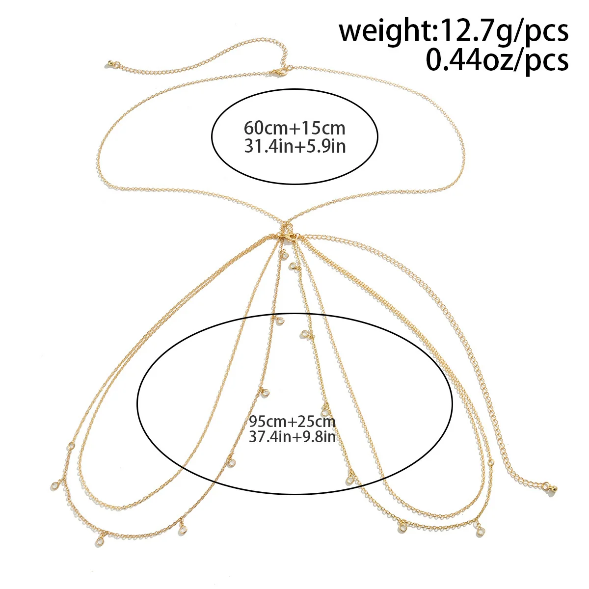 Wholesale Jewelry Butterfly Crystal Bikini Chest Chain Women's Copper Animals Style Electroplated Body Chain - Image 10