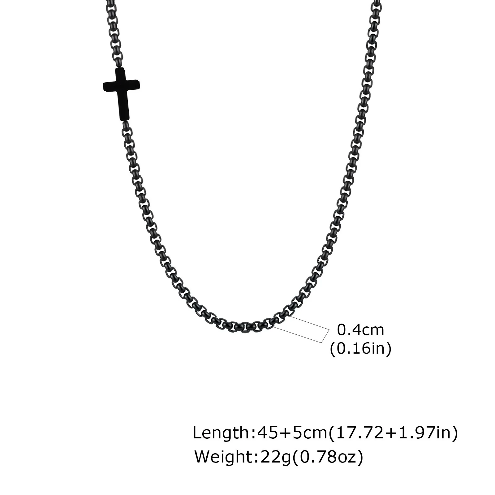 Wholesale Jewelry Casual Style Titanium Steel And Stainless Steel Square Chain Cross Necklace With Electroplating - Image 6