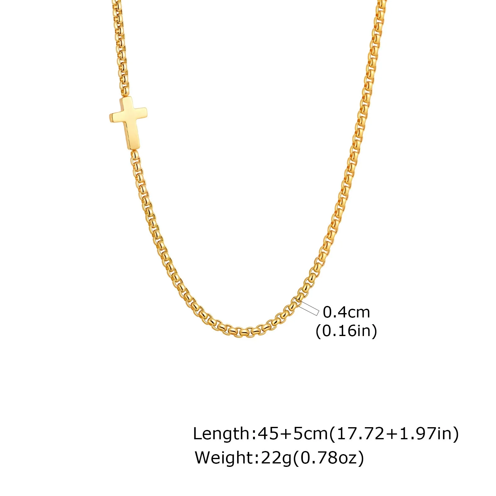 Wholesale Jewelry Casual Style Titanium Steel And Stainless Steel Square Chain Cross Necklace With Electroplating - Image 7