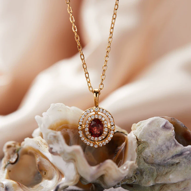 Wholesale Jewelry Clavicle Chain Necklace Pendant Highend Luxury 925 Sterling Silver 18K Gold Plated Geometric Design Set With Gems - Image 16