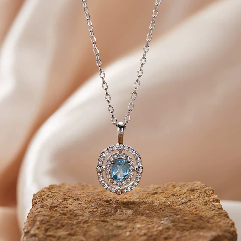 Wholesale Jewelry Clavicle Chain Necklace Pendant Highend Luxury 925 Sterling Silver 18K Gold Plated Geometric Design Set With Gems - Image 22