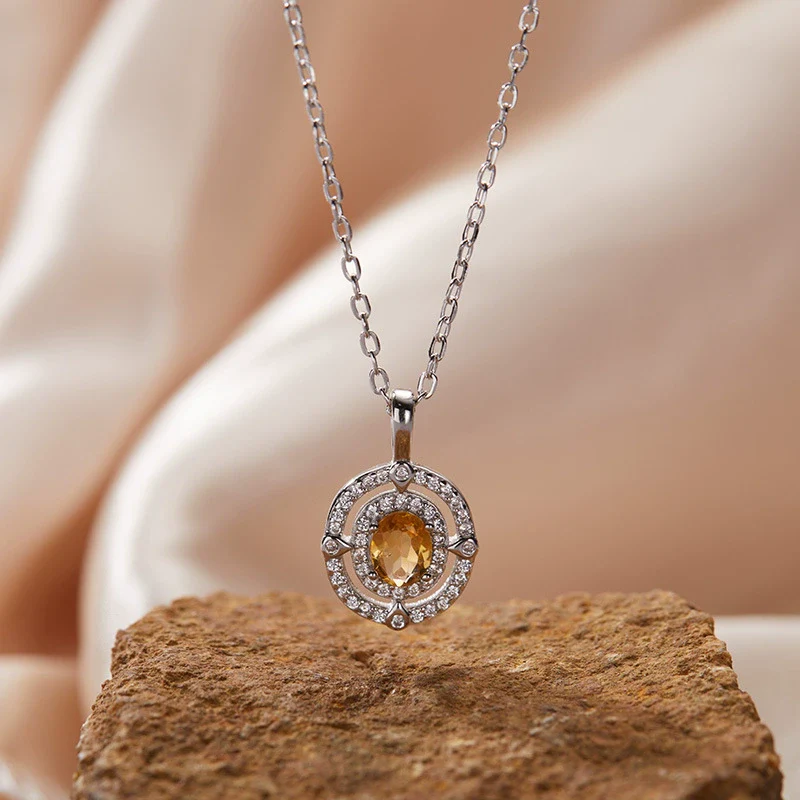 Wholesale Jewelry Clavicle Chain Necklace Pendant Highend Luxury 925 Sterling Silver 18K Gold Plated Geometric Design Set With Gems - Image 23