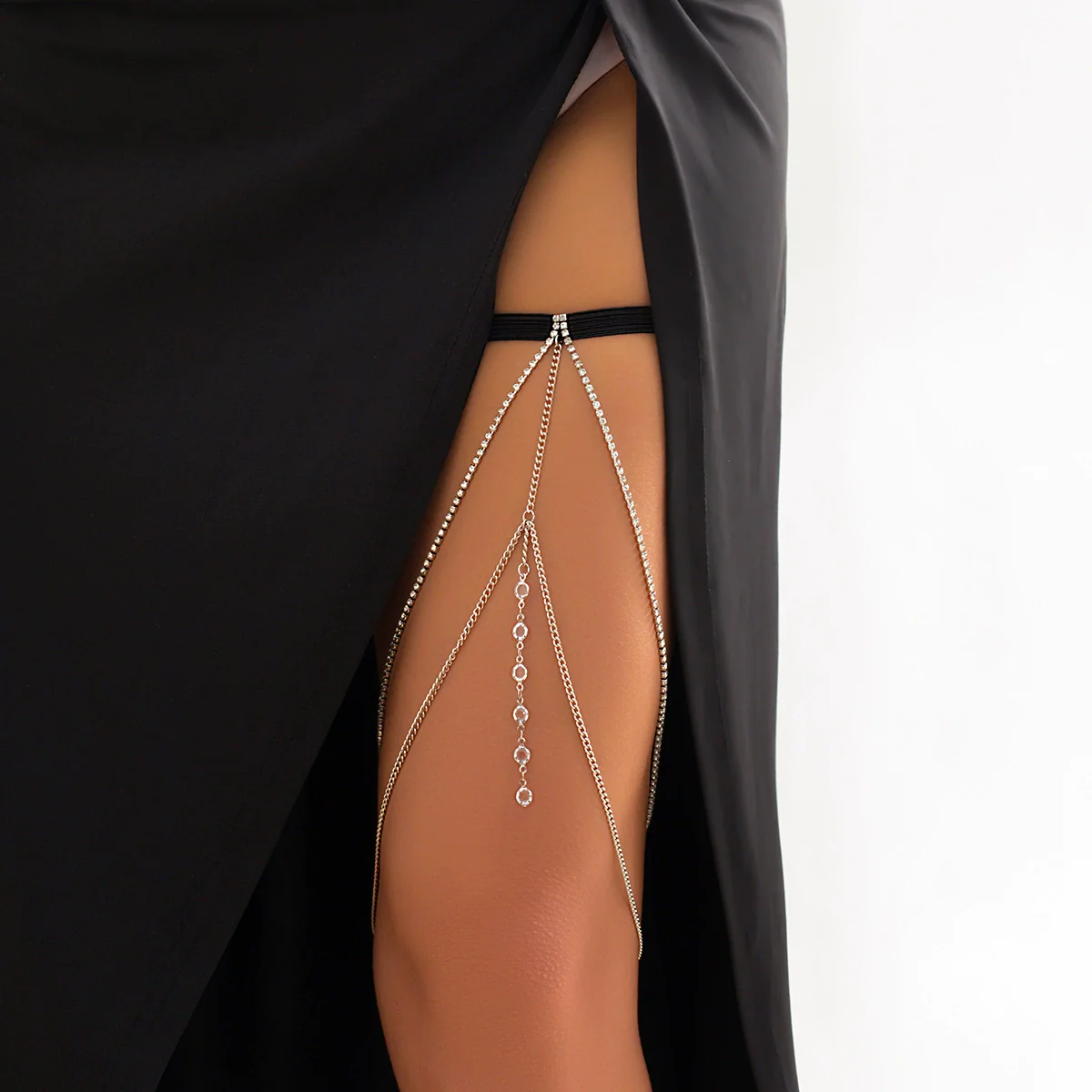 Wholesale Jewelry Cloth Leg Chain With Goldplated Artificial Gemstones And Semiprecious Stones Geometric Design For Women - Image 10