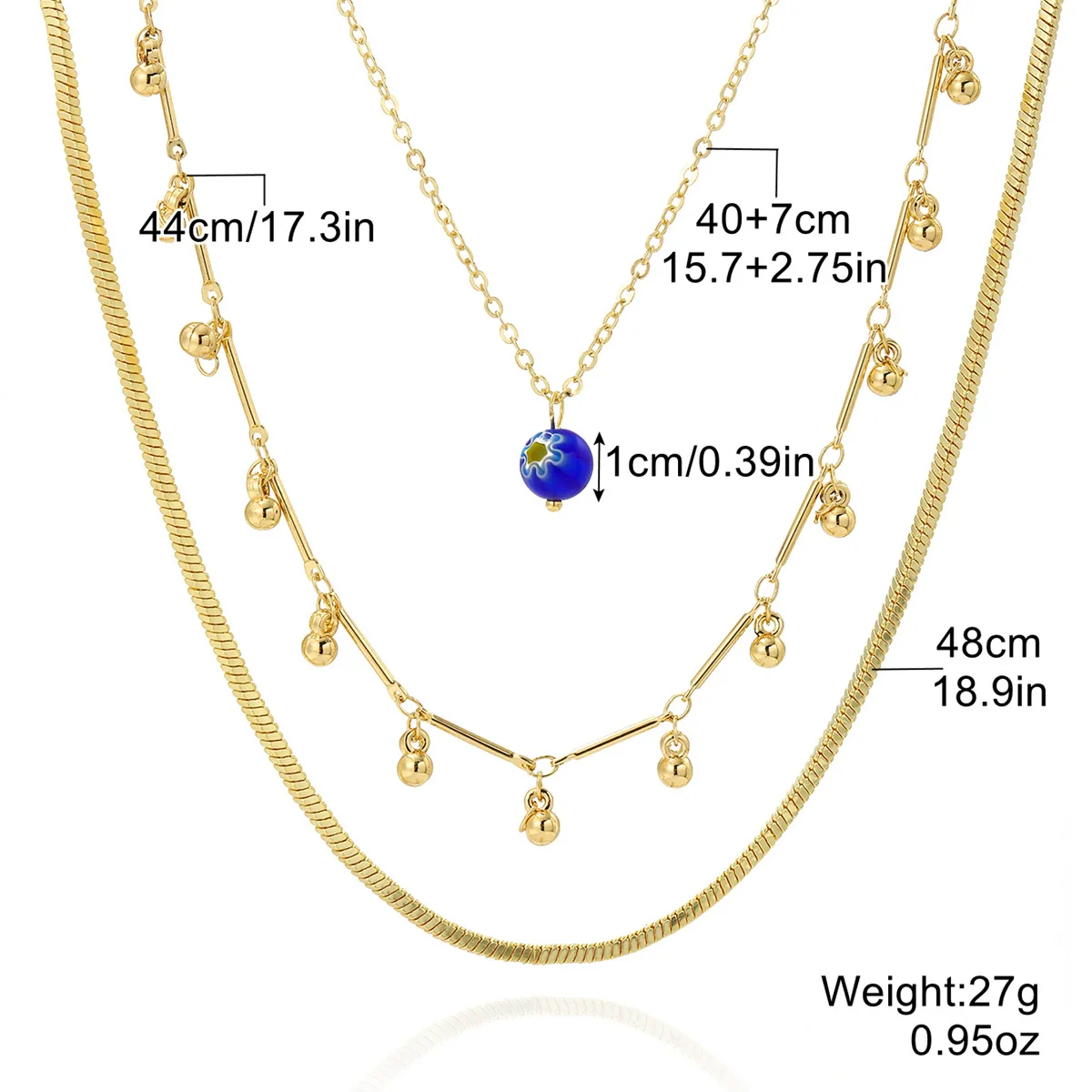 Wholesale Jewelry Copper Alloy Fivepointed Star Geometric Electroplating Multilayer Necklace For Women - Image 11