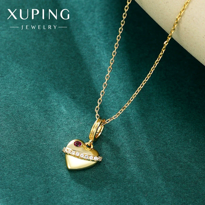 Wholesale Jewelry Copper Alloy Heart Shape Pendant Necklace Electroplated For Women - Image 2
