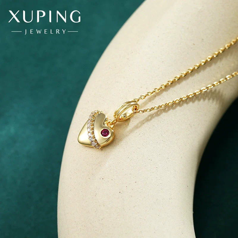 Wholesale Jewelry Copper Alloy Heart Shape Pendant Necklace Electroplated For Women - Image 3