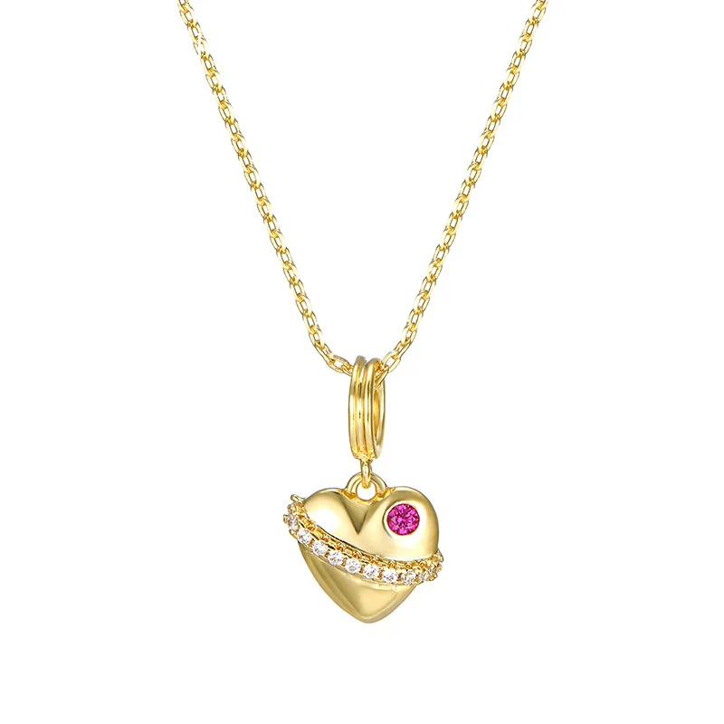 Wholesale Jewelry Copper Alloy Heart Shape Pendant Necklace Electroplated For Women - Image 5