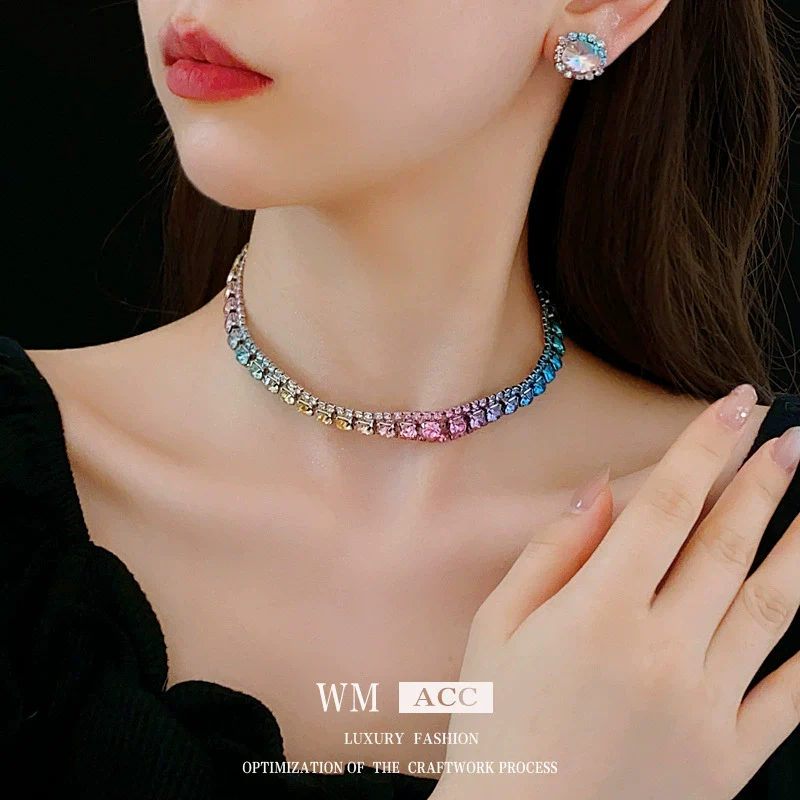 Wholesale Jewelry Copper Alloy Heart Water Drop Bell Shaped Electroplated Highend Women's Earrings And Clavicle Chain Necklace Set - Image 4