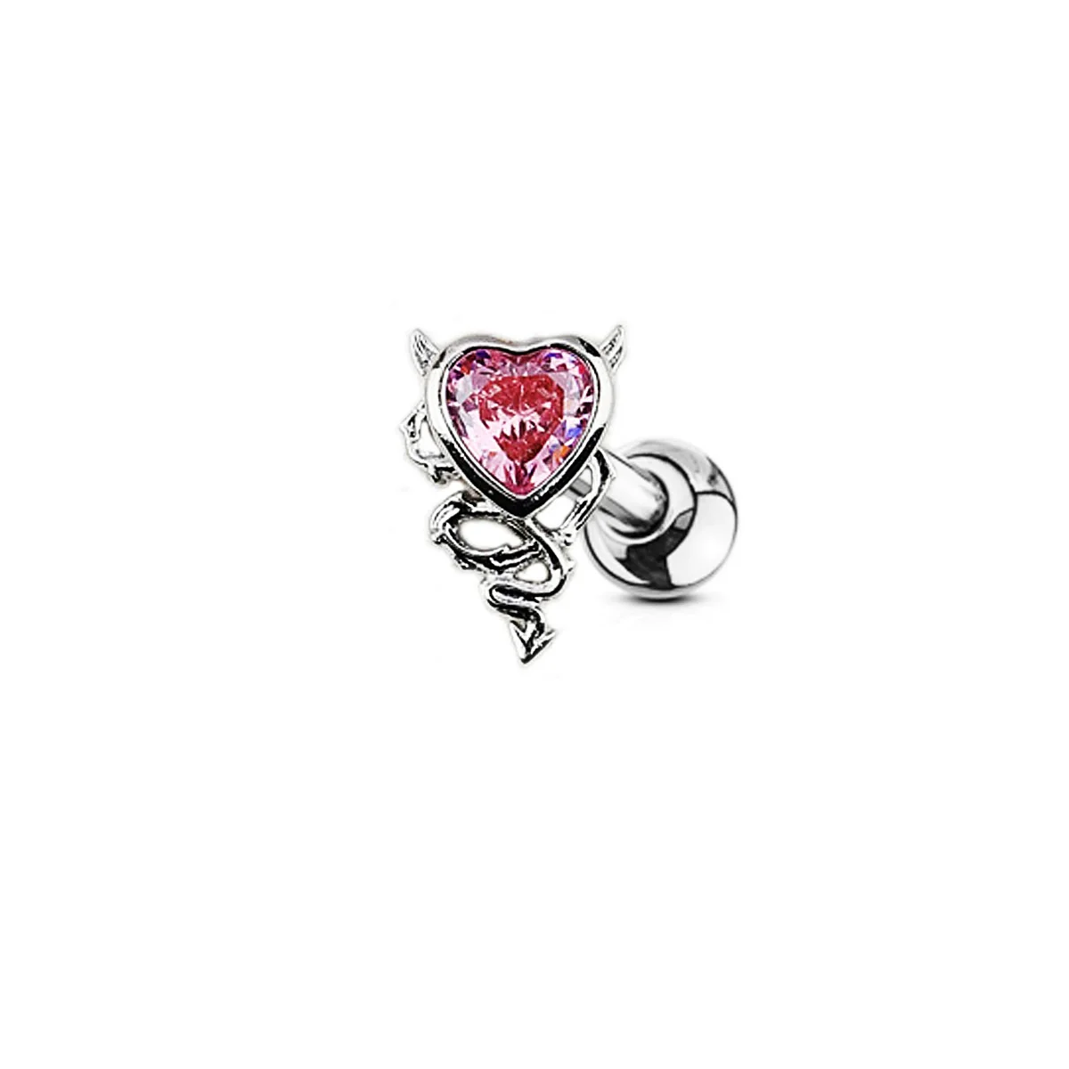 Wholesale Jewelry Copper Electroplated Heart Shaped Unisex Belly Button Ring Navel Nail Devil Nose Nail Lip Nail Breast Ring Earring With Animal Zodiac Pattern - Image 2