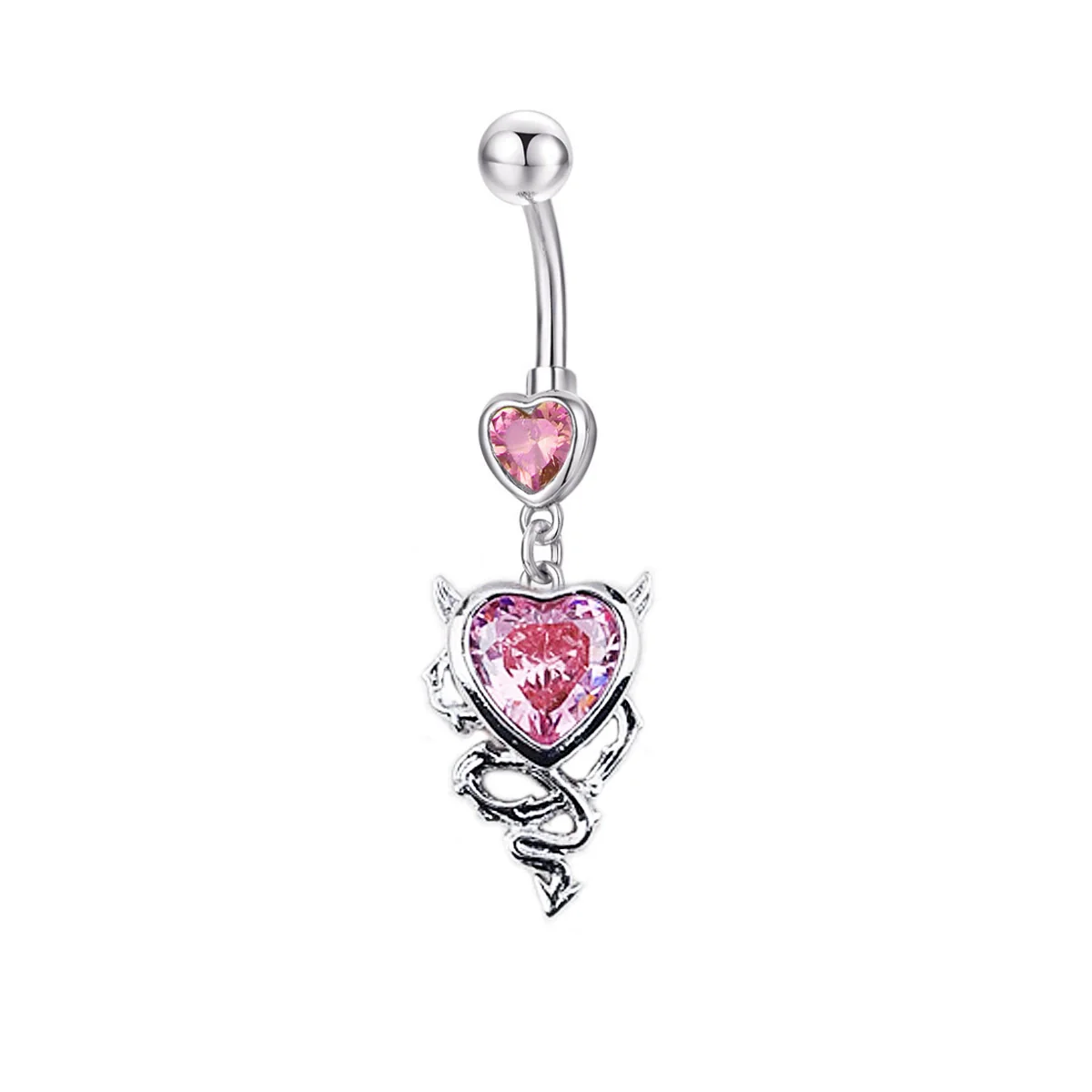 Wholesale Jewelry Copper Electroplated Heart Shaped Unisex Belly Button Ring Navel Nail Devil Nose Nail Lip Nail Breast Ring Earring With Animal Zodiac Pattern - Image 6