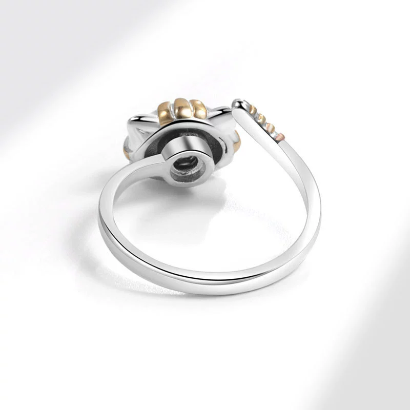 Wholesale Jewelry Copper Geometric Animal Cat Rotating Open Ring Electroplating For Women - Image 4