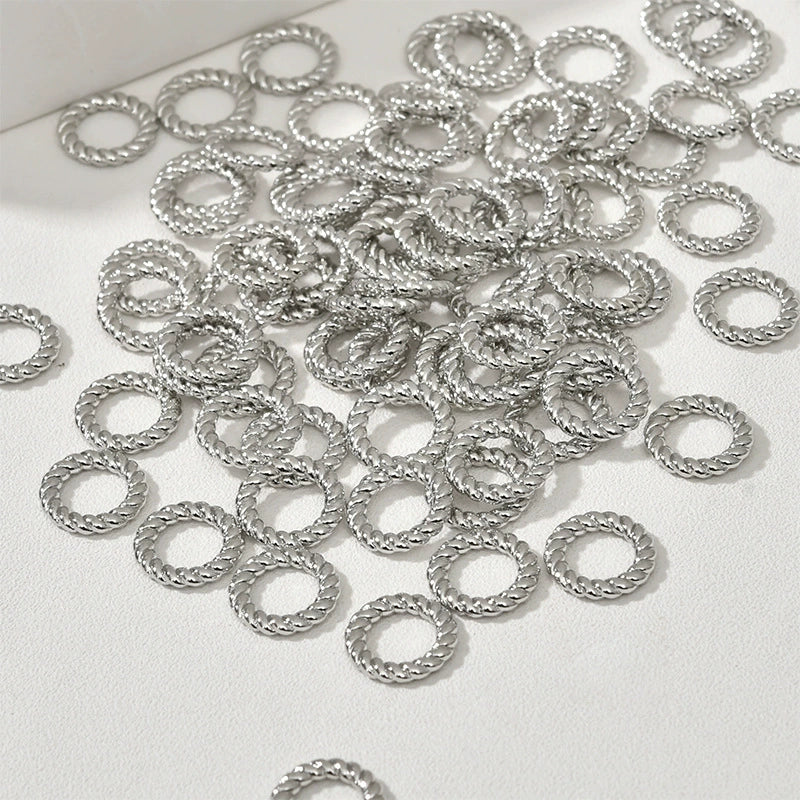 Wholesale Jewelry Copper Geometric Electroplated Closed Twist Circle Spacer Connection Ring Beaded Material For Bracelet Necklace Earrings - Image 7