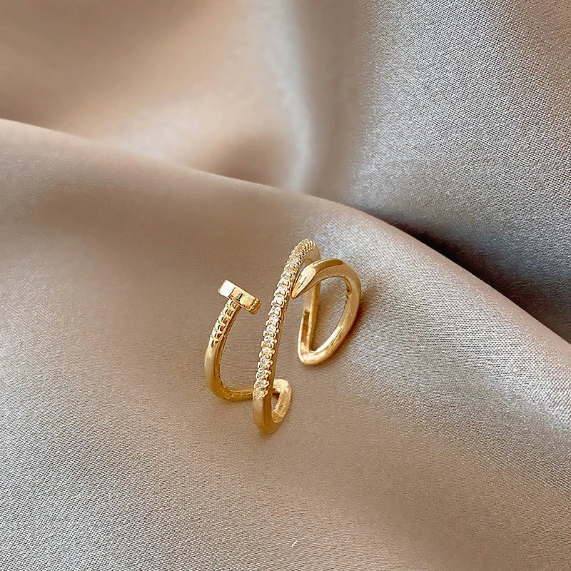 Wholesale Jewelry Copper Geometric Electroplated Ring And Bracelet For Women - Image 4