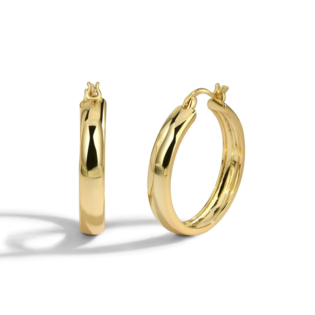Wholesale Jewelry Copper Geometric Hoop Earrings With Electroplating Treatment For Women - Image 5
