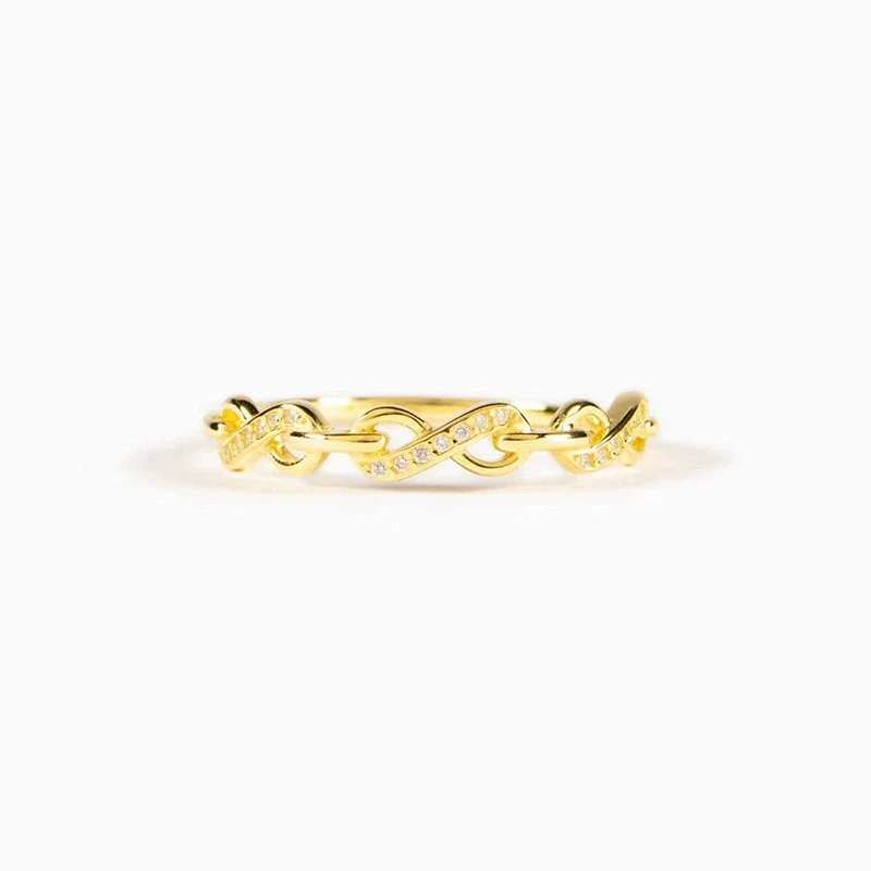 Wholesale Jewelry Copper Geometric M?bius Ring With Zirconia For Women Fashion Design - Image 5