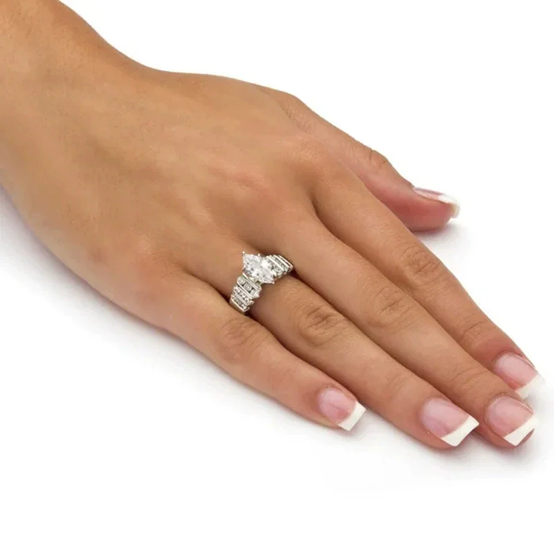 Wholesale Jewelry Copper Geometric Ring For Women And Unisex With Zircon - Image 2