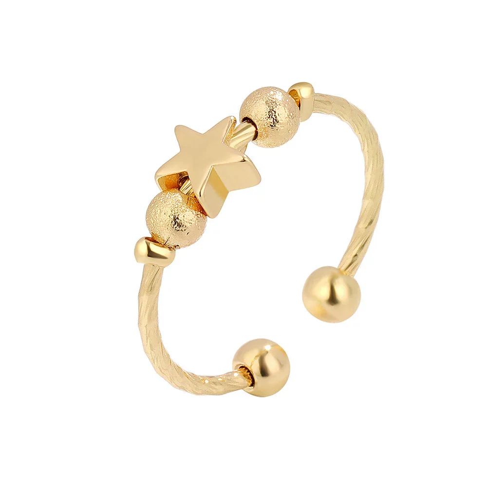 Wholesale Jewelry Copper Geometric Simple Frosted Electroplating Ring For Women - Image 5