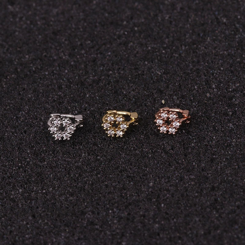 Wholesale Jewelry Copper Inlaid Zircon Flower Mini Cartilage Ear Buckle For Women - Image 4