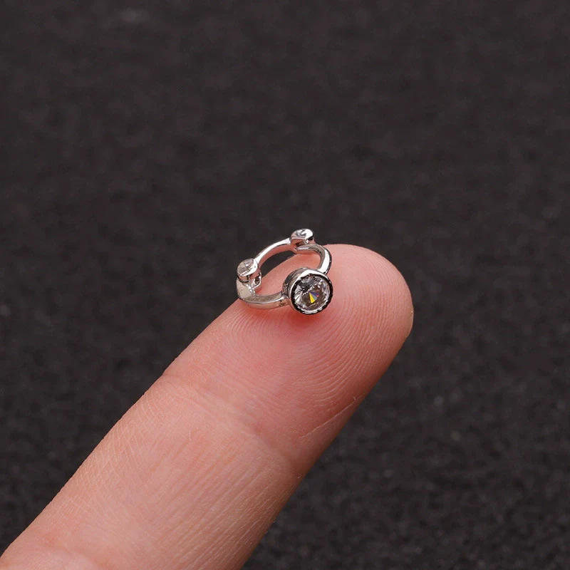 Wholesale Jewelry Copper Inlaid Zircon Flowers Women's Cartilage Earrings - Image 3