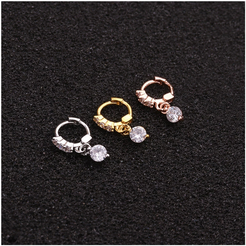 Wholesale Jewelry Copper Inlaid Zircon Flowers Women's Cartilage Earrings - Image 5
