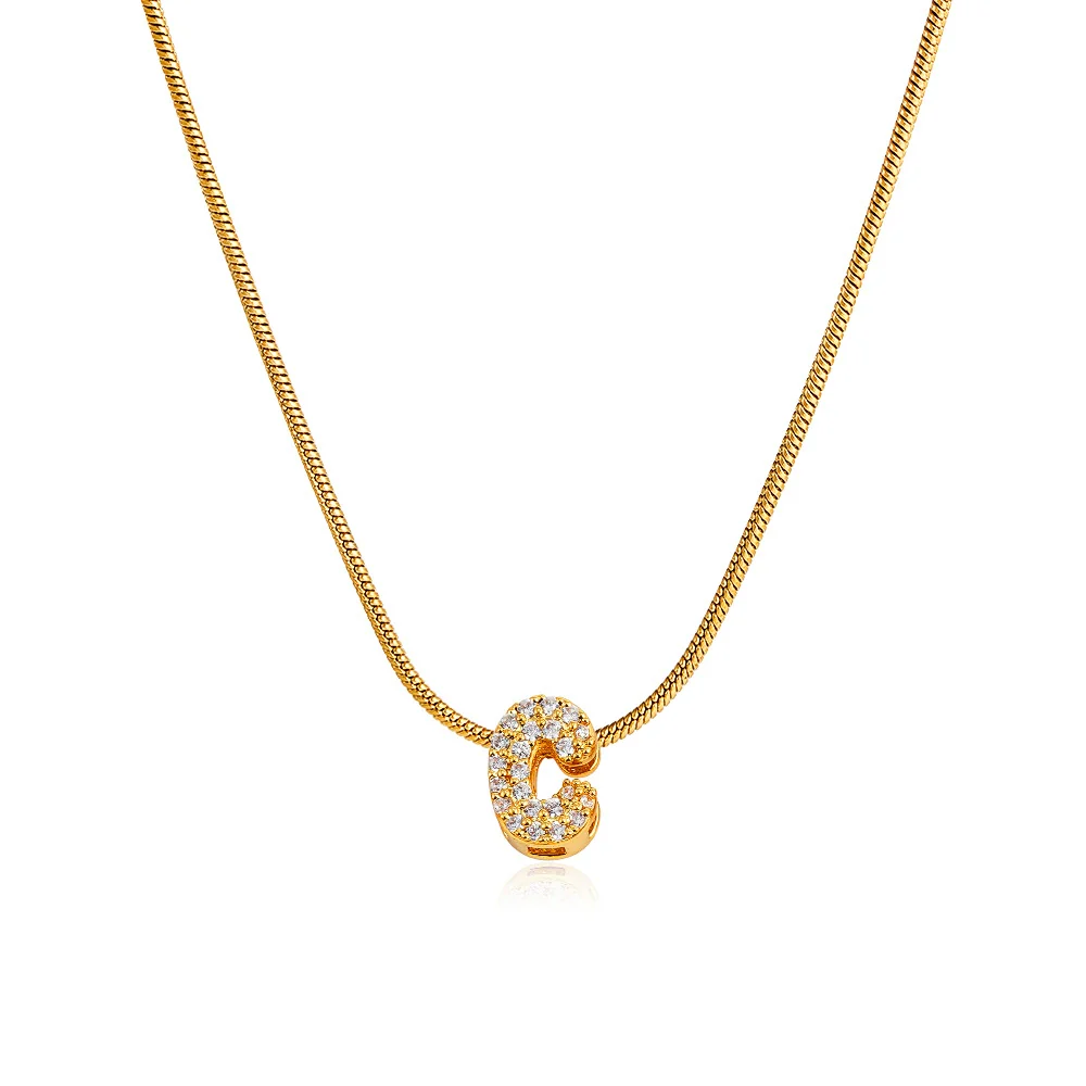 Wholesale Jewelry Copper Inlaid Zircon Letter Pendant Necklace Light Luxury Style - Image 10