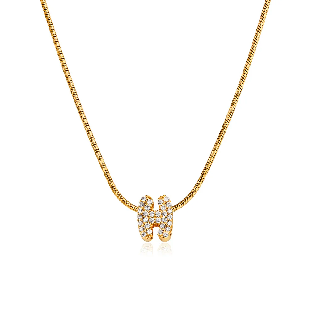 Wholesale Jewelry Copper Inlaid Zircon Letter Pendant Necklace Light Luxury Style - Image 20
