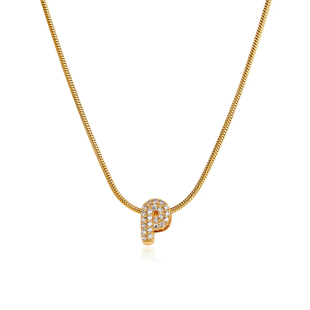 Wholesale Jewelry Copper Inlaid Zircon Letter Pendant Necklace Light Luxury Style - Image 36