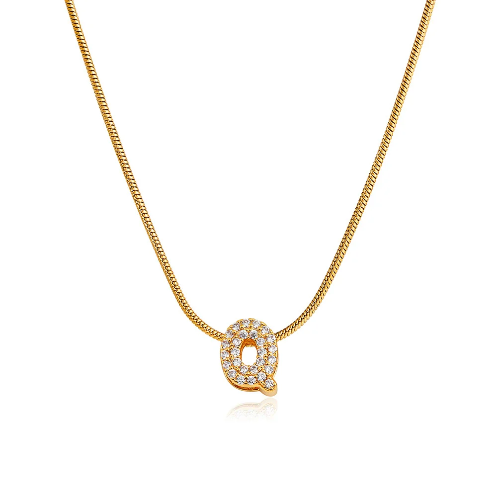 Wholesale Jewelry Copper Inlaid Zircon Letter Pendant Necklace Light Luxury Style - Image 38