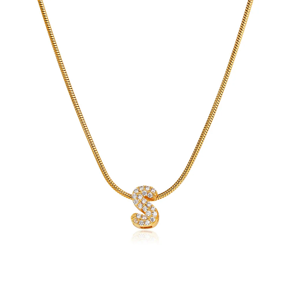 Wholesale Jewelry Copper Inlaid Zircon Letter Pendant Necklace Light Luxury Style - Image 42