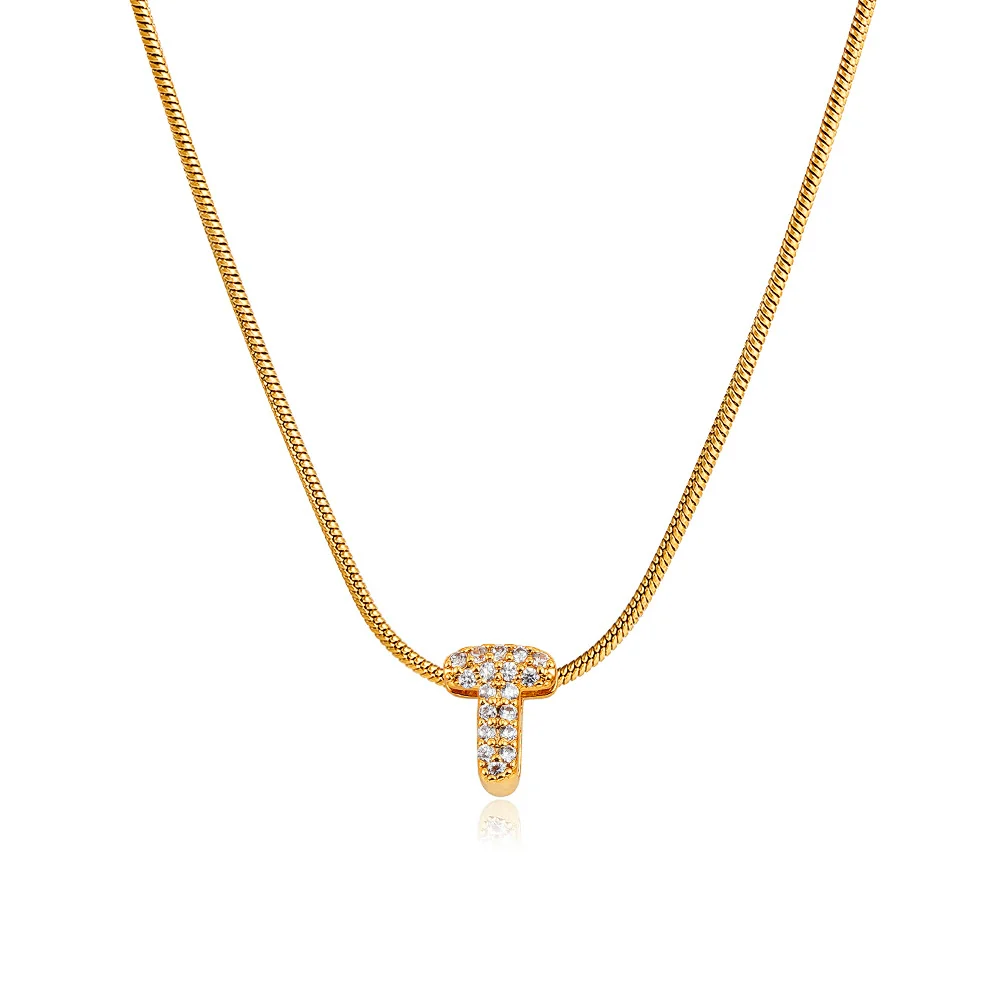 Wholesale Jewelry Copper Inlaid Zircon Letter Pendant Necklace Light Luxury Style - Image 44