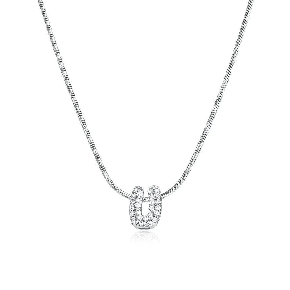 Wholesale Jewelry Copper Inlaid Zircon Letter Pendant Necklace Light Luxury Style - Image 45