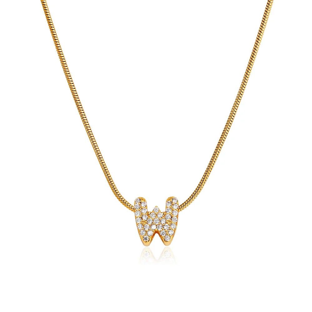 Wholesale Jewelry Copper Inlaid Zircon Letter Pendant Necklace Light Luxury Style - Image 50