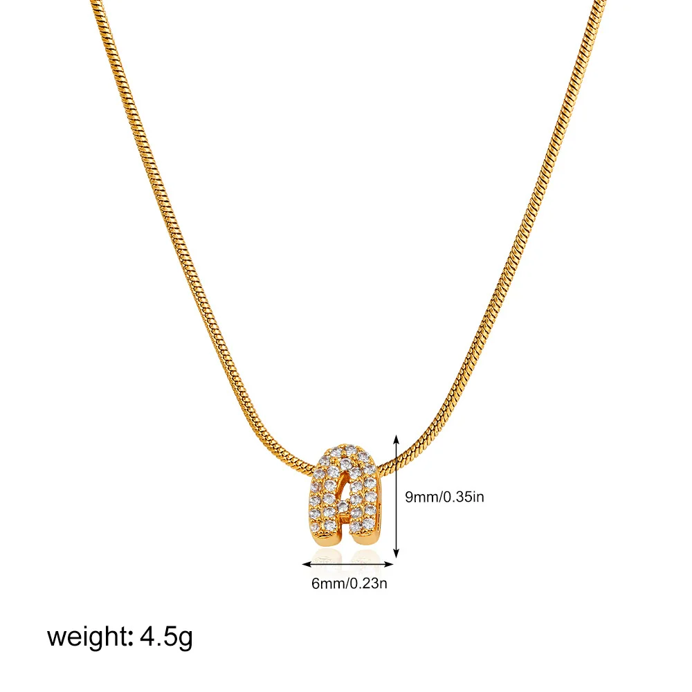 Wholesale Jewelry Copper Inlaid Zircon Letter Pendant Necklace Light Luxury Style - Image 6