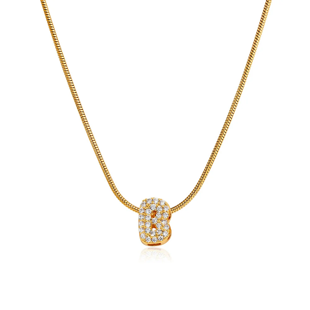 Wholesale Jewelry Copper Inlaid Zircon Letter Pendant Necklace Light Luxury Style - Image 8
