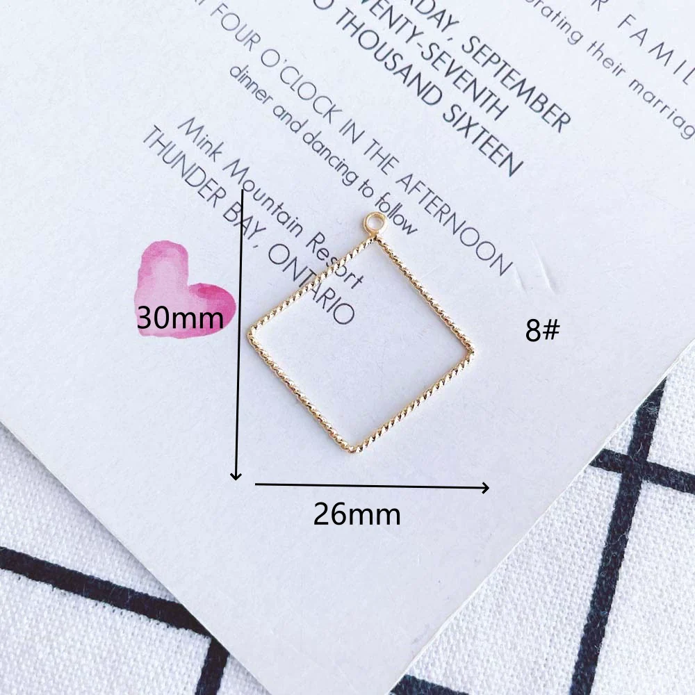 Wholesale Jewelry Copper Pendant With Simple Geometric Shapes Round Square Real Gold Plating Accessories - Image 13