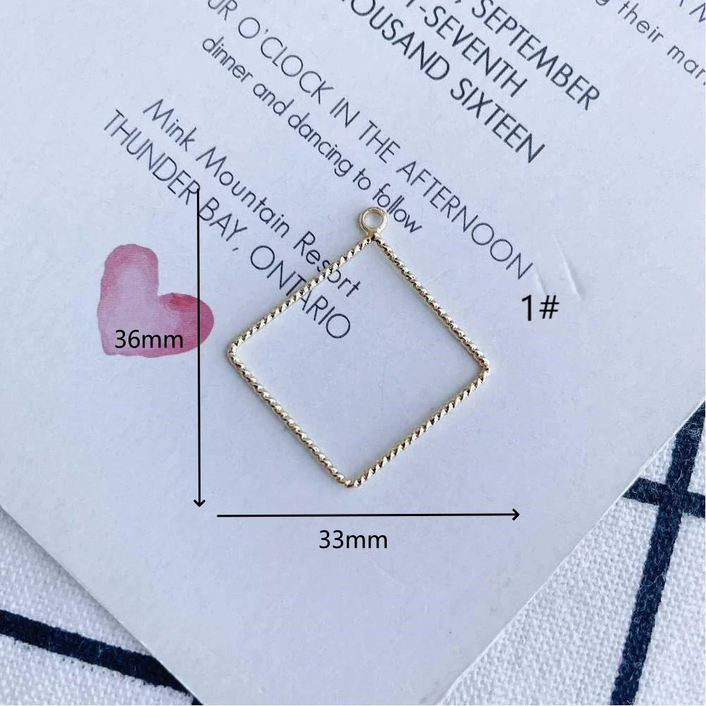 Wholesale Jewelry Copper Pendant With Simple Geometric Shapes Round Square Real Gold Plating Accessories - Image 6