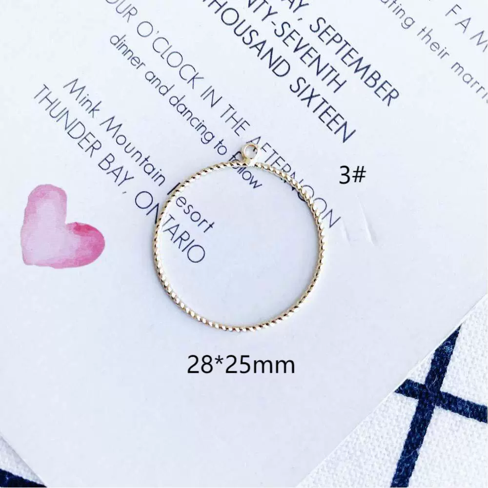 Wholesale Jewelry Copper Pendant With Simple Geometric Shapes Round Square Real Gold Plating Accessories - Image 8