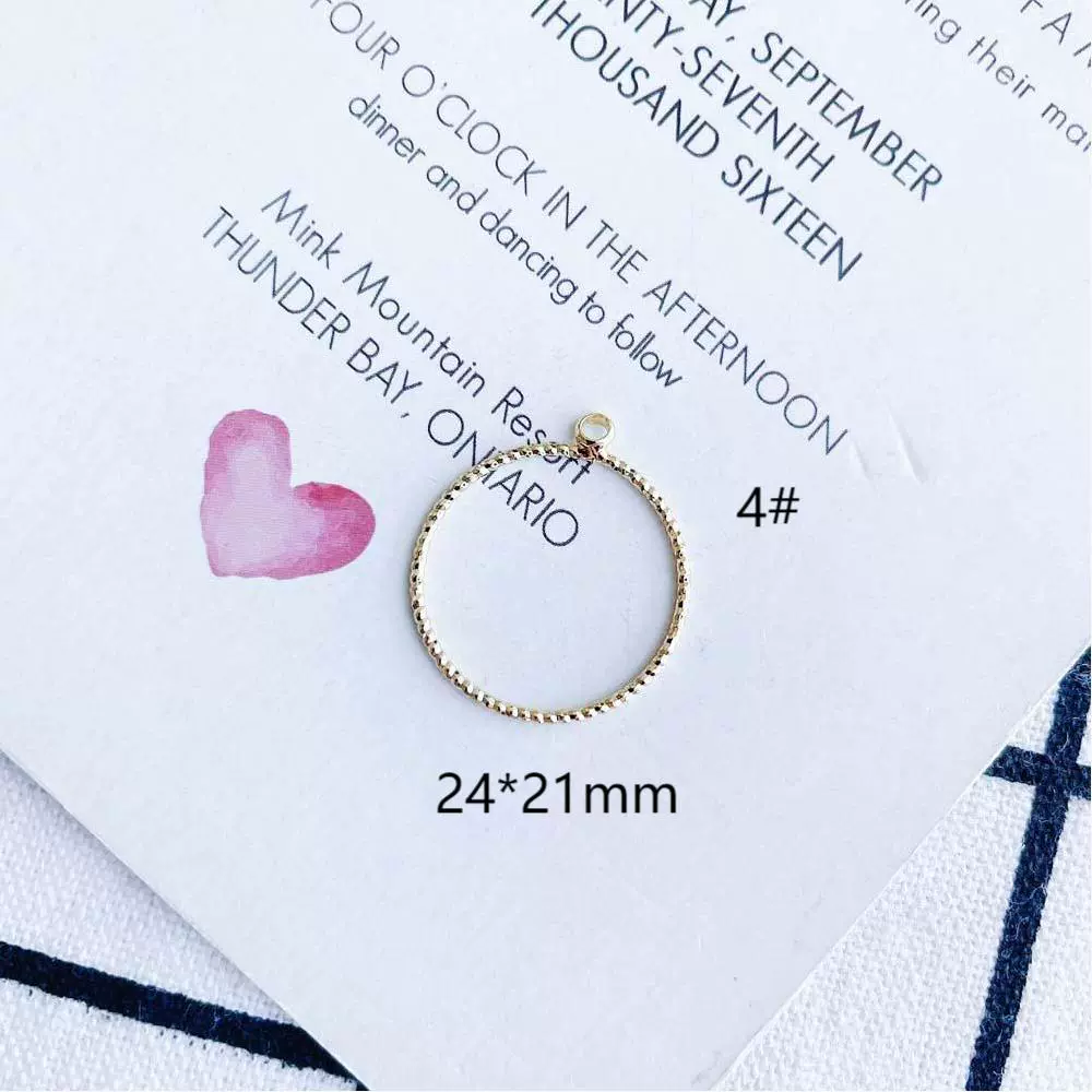 Wholesale Jewelry Copper Pendant With Simple Geometric Shapes Round Square Real Gold Plating Accessories - Image 9