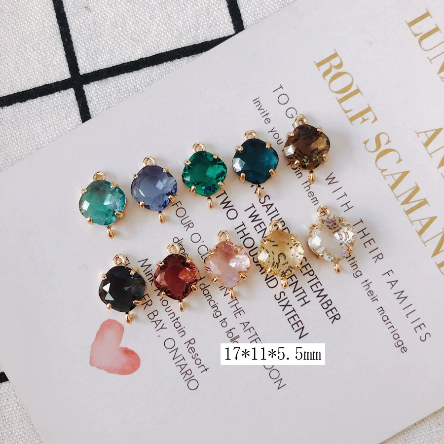 Wholesale Jewelry Copper Plated 18K Gold Double Hanging Diamond Crystal Glass Pendant Bracelet Necklace Earrings Accessories - Image 17